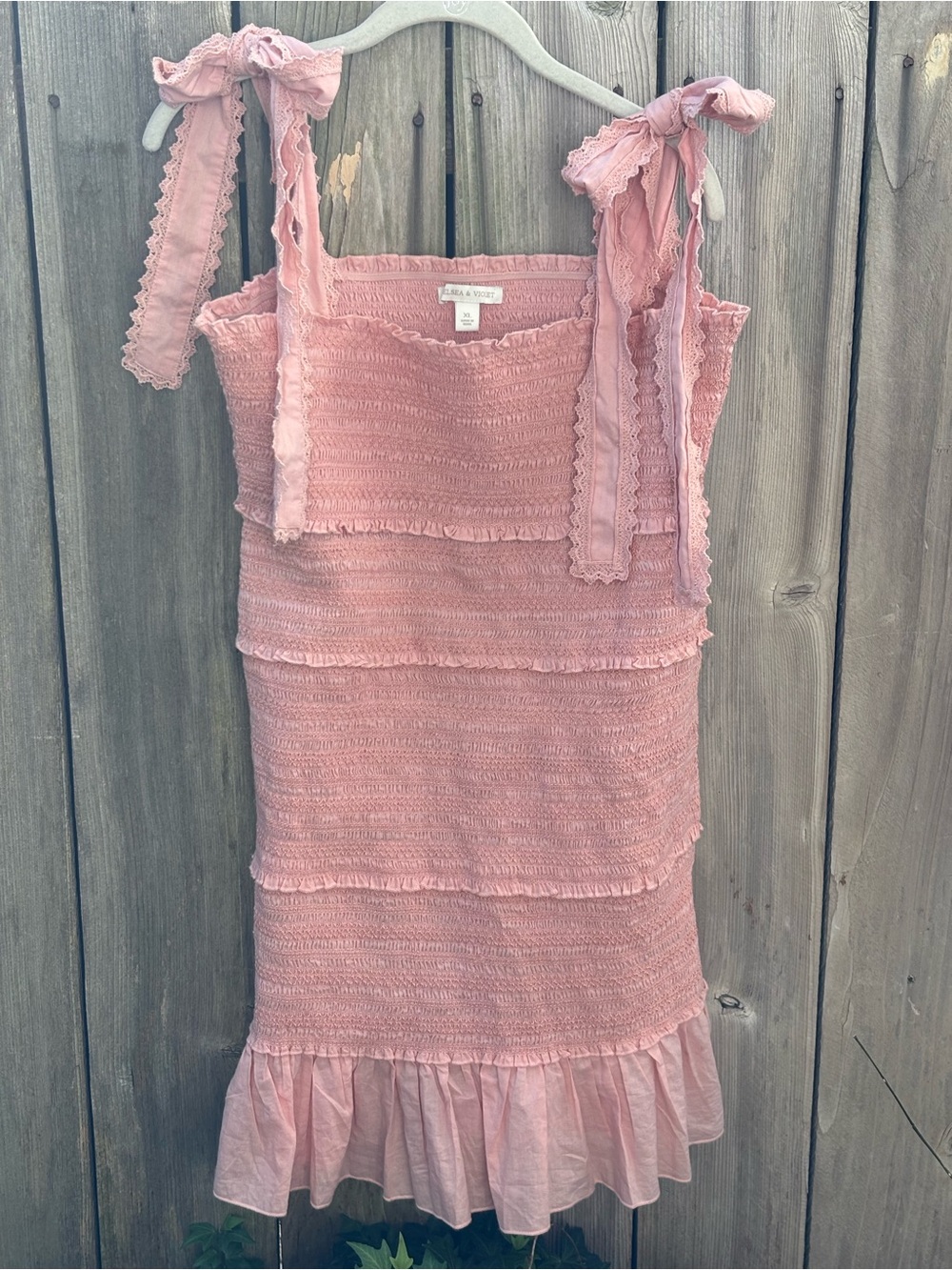 CHELSEA & VIOLET Bohemian Mauve Lace Smocked Dress Women’s Size XL